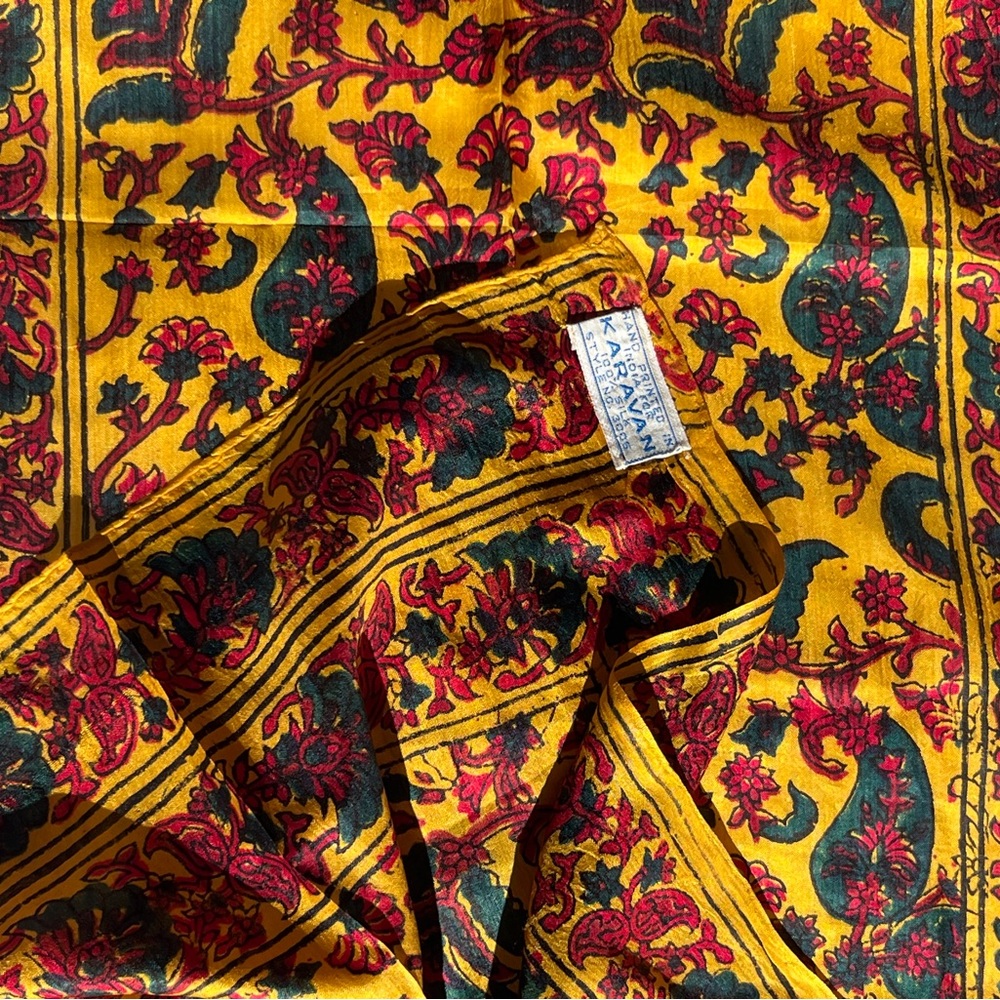 Vintage Pure Silk Paisley Scarf